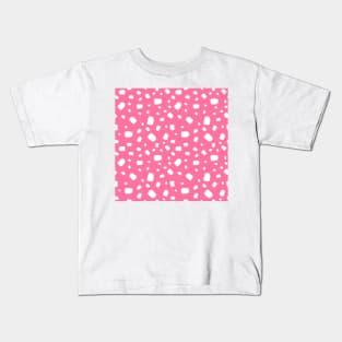 White abstract shapes over pink Kids T-Shirt